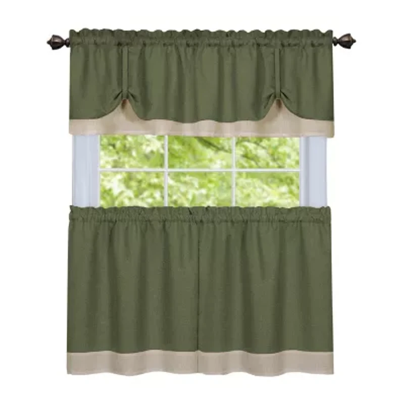 Darcy 3-pc. Rod Pocket Kitchen Curtains & Drapes Window Set
