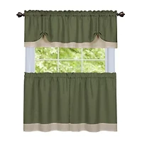 Darcy 3-pc. Rod Pocket Kitchen Curtains & Drapes Window Set