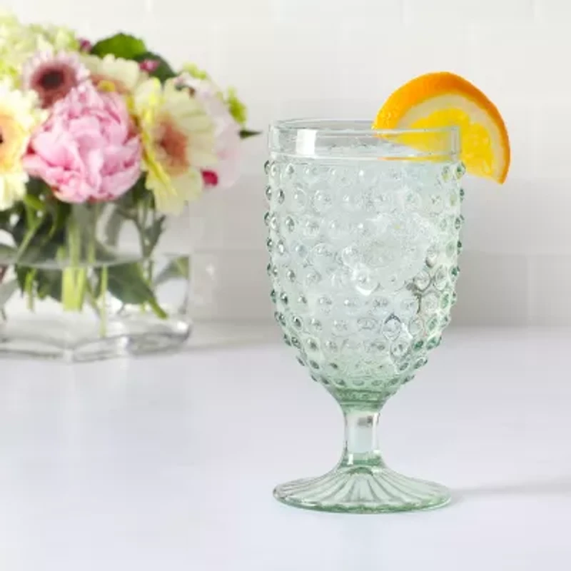 Martha Stewart Chauncey  Hobnail 4-pc. Glass Goblet Set
