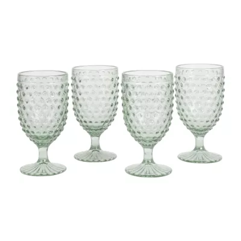 Martha Stewart Chauncey  Hobnail 4-pc. Glass Goblet Set