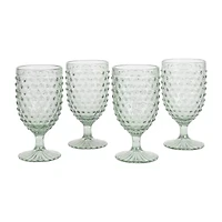 Martha Stewart Chauncey  Hobnail 4-pc. Glass Goblet Set