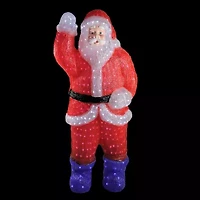 Northlight 3.75ft Red And Blue Lighted Commercial Grade Santa Claus Decor Christmas Yard Art