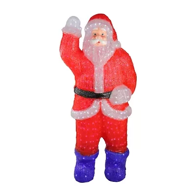 Northlight 3.75ft Red And Blue Lighted Commercial Grade Santa Claus Decor Christmas Yard Art