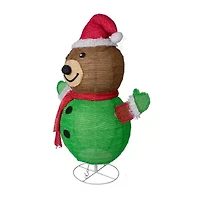 Northlight 25in Pop-Up Bear Wearing Santa Hat Christmas Yard Art