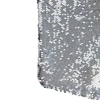 Northlight 19in White And Silver Sequin With White Faux Fur Cuff Christmas Stocking