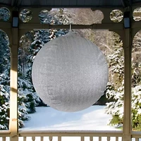 Northlight 27.5in Silver Tinsel Inflatable Ball Ornament Christmas Yard Art
