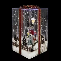 Northlight 12in And Musical Snowman Family Snowing Gift Box Christmas Decoration Snowman Christmas Snow Globe