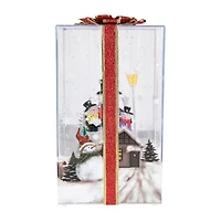 Northlight 12in And Musical Snowman Family Snowing Gift Box Christmas Decoration Snowman Christmas Snow Globe