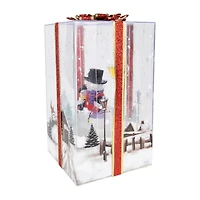 Northlight 12in And Musical Snowman Family Snowing Gift Box Christmas Decoration Snowman Christmas Snow Globe