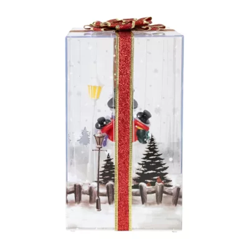 Northlight 12in And Musical Snowman Family Snowing Gift Box Christmas Decoration Snowman Christmas Snow Globe