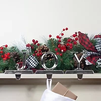Northlight Shiny Silver Beveled Joy 5in 3-pc. Christmas Stocking Holder