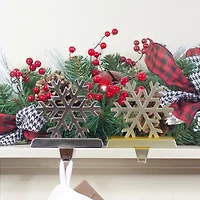 Northlight Gold And Silver Shiny Snowflake S 3-pc. Christmas Stocking Holder