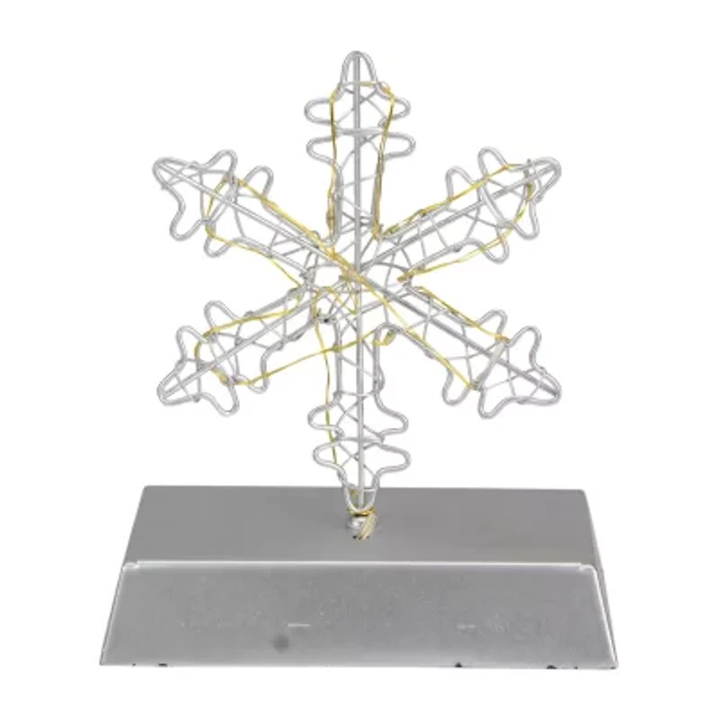 Northlight 7.5in Led Lighted Silver Wired Snowflake Christmas Stocking Holder