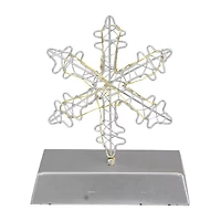 Northlight 7.5in Led Lighted Silver Wired Snowflake Christmas Stocking Holder
