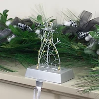 Northlight 8in Led Lighted Silver Wired Snowman Christmas Stocking Holder