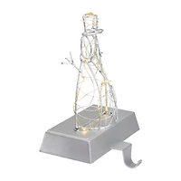 Northlight 8in Led Lighted Silver Wired Snowman Christmas Stocking Holder