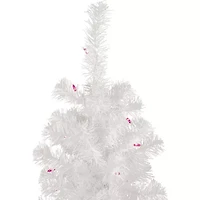 Northlight White Slim Artificial Pink Lights 4 Foot Pre-Lit Pine Christmas Tree