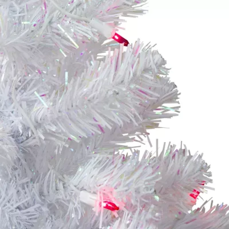 Northlight White Slim Artificial Pink Lights 2 Foot Pre-Lit Pine Christmas Tree