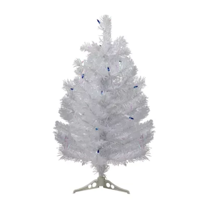 Northlight White Artificial Blue Lights 2 Foot Pre-Lit Pine Christmas Tree