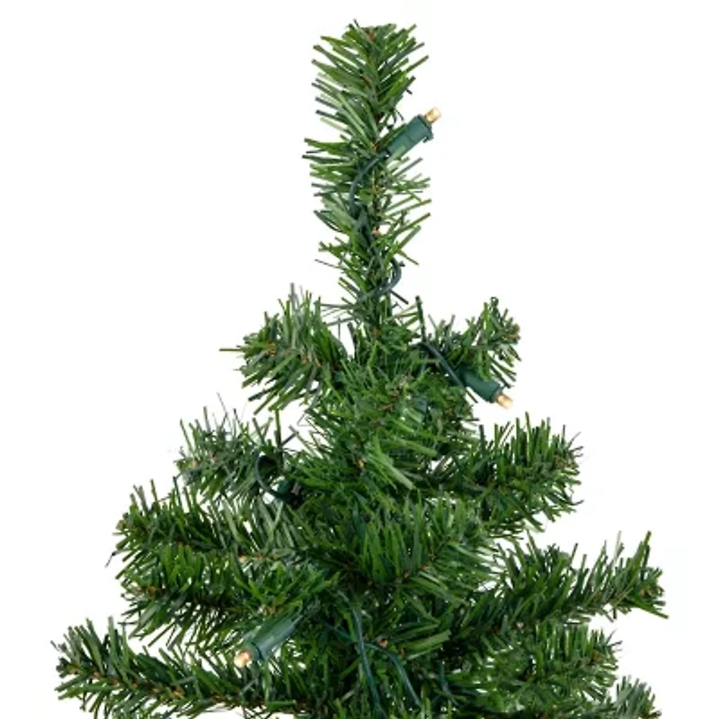 Northlight Two-Tone Green Artificial In Burlap Clear Led Lights 1 1/2 Feet Pre-Lit Pine Christmas Tree