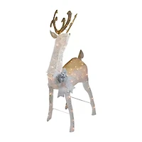 Northlight 48in White And Gold Lighted Standing Buck Decor Christmas Yard Art