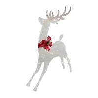 Northlight 56in Led Lighted Reindeer With Glitter Bow Christmas Yard Art