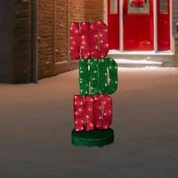Northlight 39" Lighted Red And Green "Ho Ho Ho"" Sign Christmas Yard Art