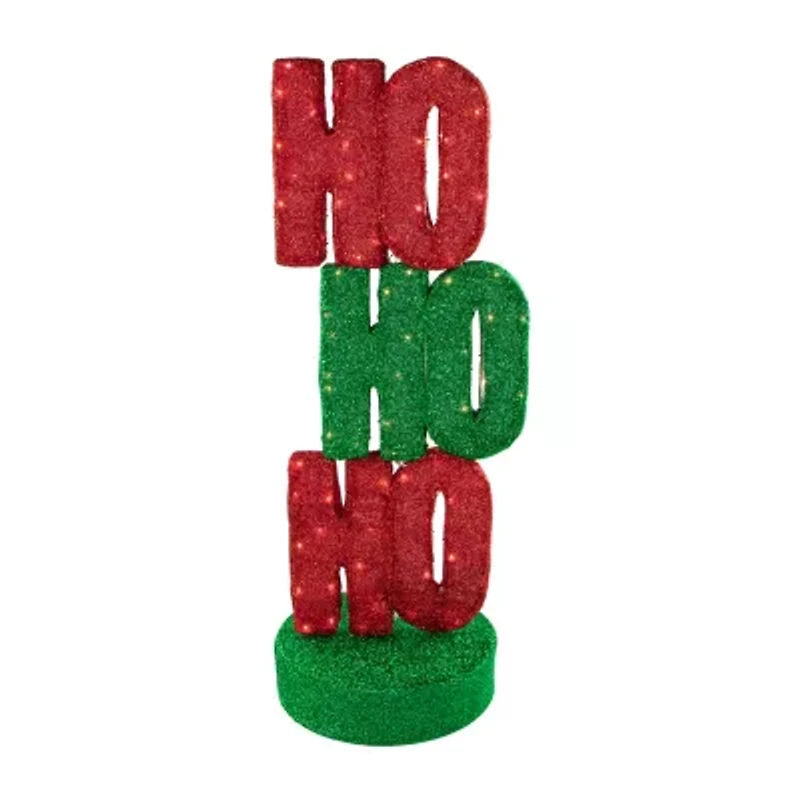 Northlight 39" Lighted Red And Green "Ho Ho Ho"" Sign Christmas Yard Art