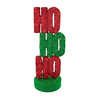 Northlight 39" Lighted Red And Green "Ho Ho Ho"" Sign Christmas Yard Art