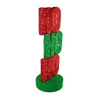 Northlight 39" Lighted Red And Green "Ho Ho Ho"" Sign Christmas Yard Art