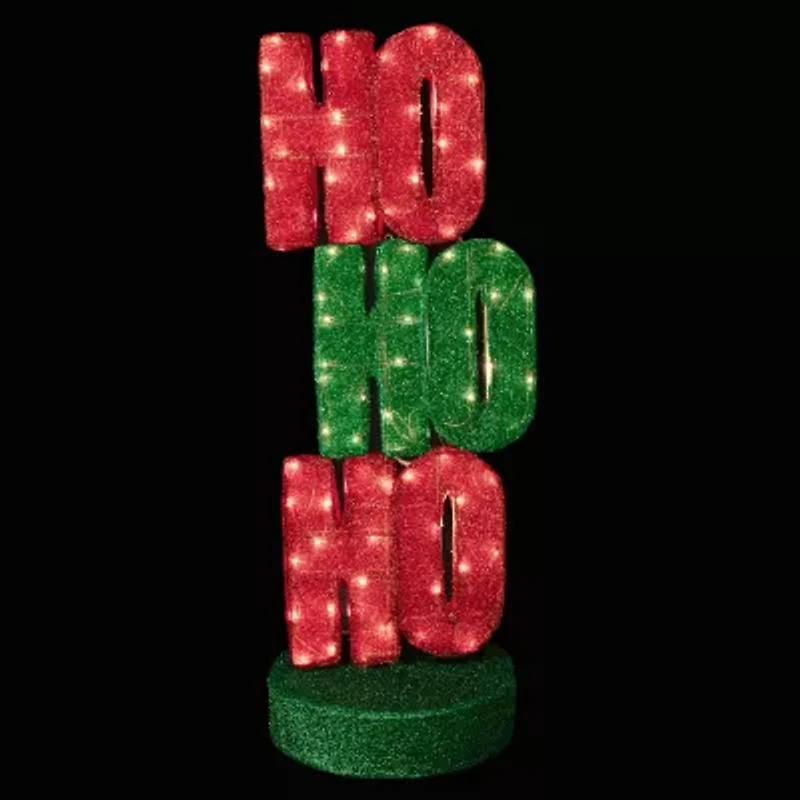 Northlight 39" Lighted Red And Green "Ho Ho Ho"" Sign Christmas Yard Art