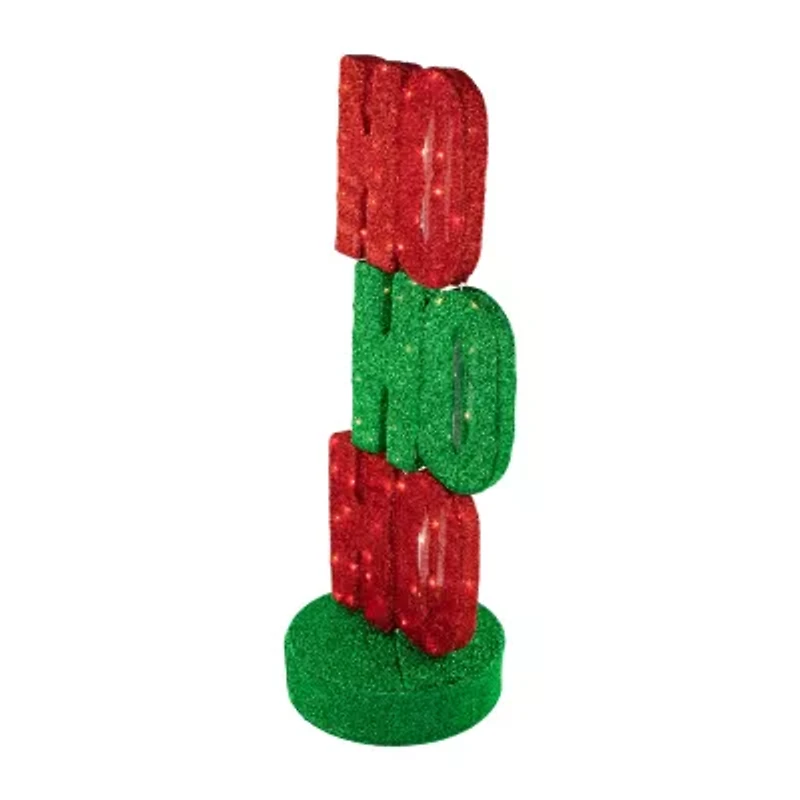 Northlight 39" Lighted Red And Green "Ho Ho Ho"" Sign Christmas Yard Art