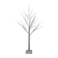 Northlight 4ft Led Lighted White Birch Tree  White Lights Christmas Yard Art