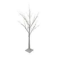 Northlight 4ft Led Lighted White Birch Tree  White Lights Christmas Yard Art
