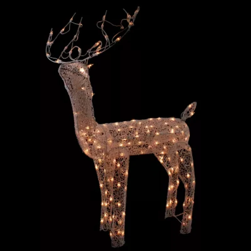 Northlight 48-Inch Lighted White Mesh Buck  Clear Lights Christmas Yard Art
