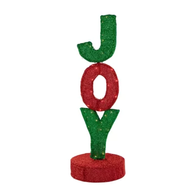 Northlight 39in Lighted Red And Green Joy Sign Christmas Yard Art
