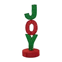 Northlight 39in Lighted Red And Green Joy Sign Christmas Yard Art
