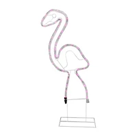 Northlight 24in Pink Flamingo Led Rope Light Silhouette Summer Yard Art
