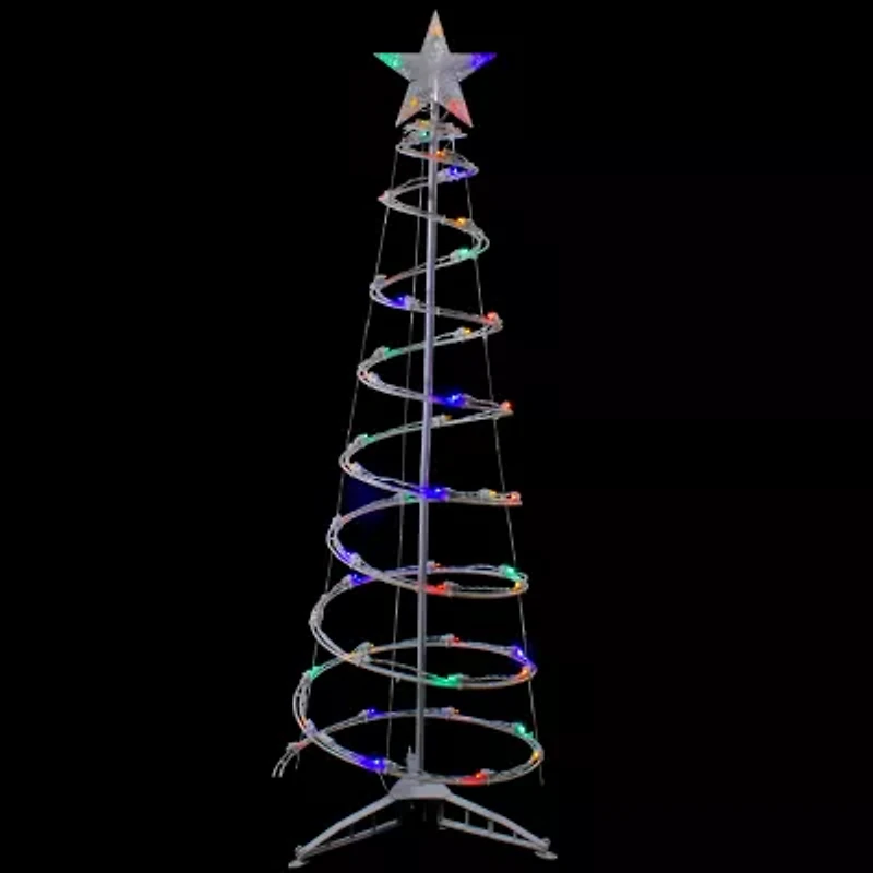 Northlight 4ft Led Lighted Spiral Cone Tree  Multi Lights Christmas Yard Art