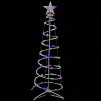 Northlight 4ft Led Lighted Spiral Cone Tree  Multi Lights Christmas Yard Art