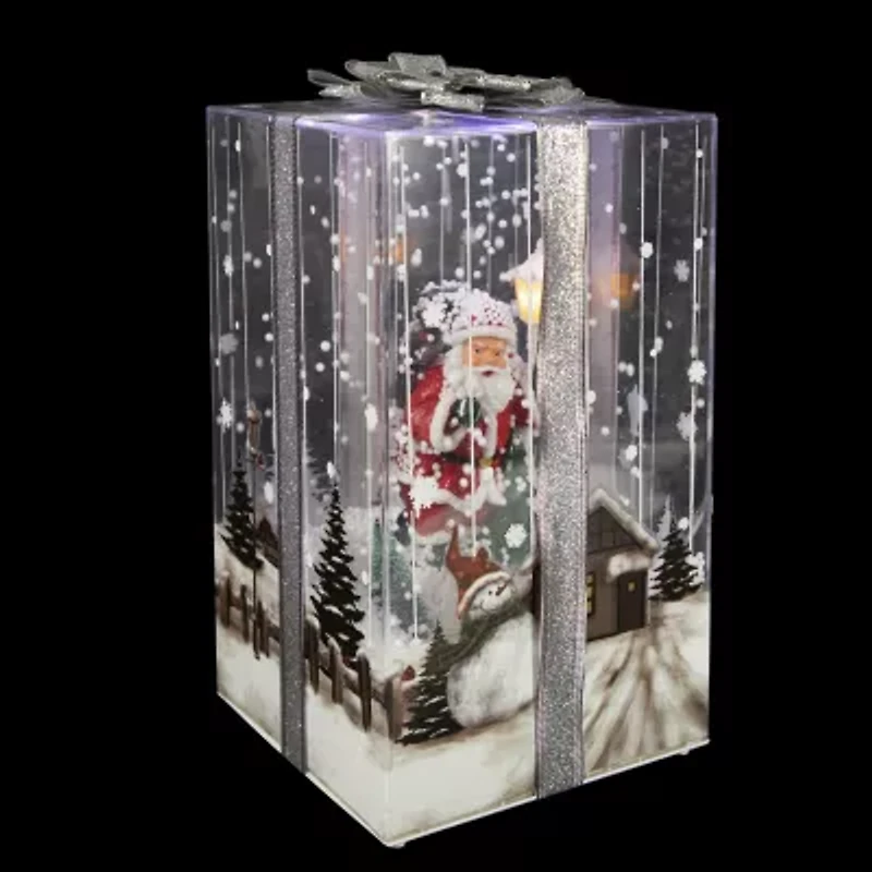 Northlight 12 Inmusical Snowing Gift Box Santa Christmas Snow Globe