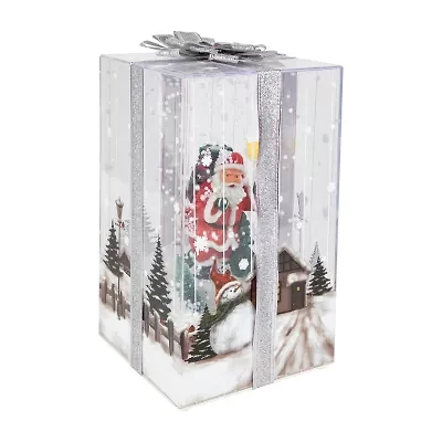Northlight 12 Inmusical Snowing Gift Box Santa Christmas Snow Globe