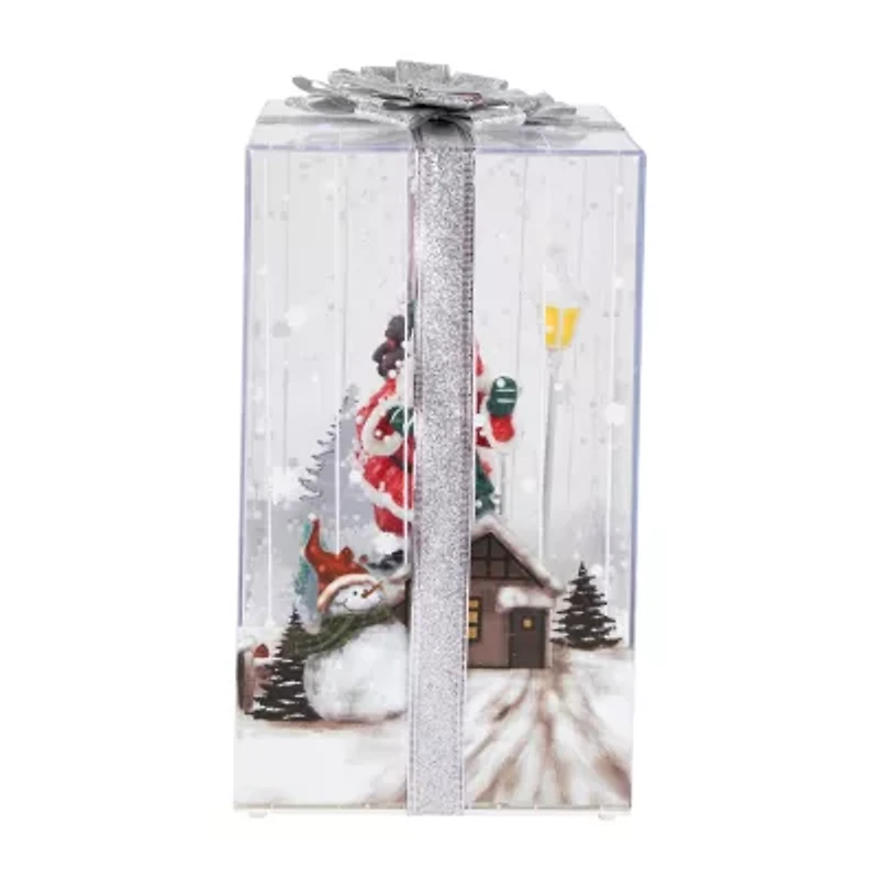 Northlight 12 Inmusical Snowing Gift Box Santa Christmas Snow Globe