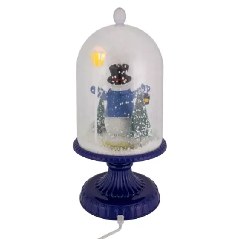 Northlight 13.5in Led Snowing Musical Snowman Under Cloche Christmas Decoration Snowman Christmas Snow Globe