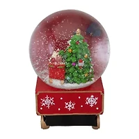 Northlight 8.5in Green And Red Christmas Train Santa Christmas Snow Globe