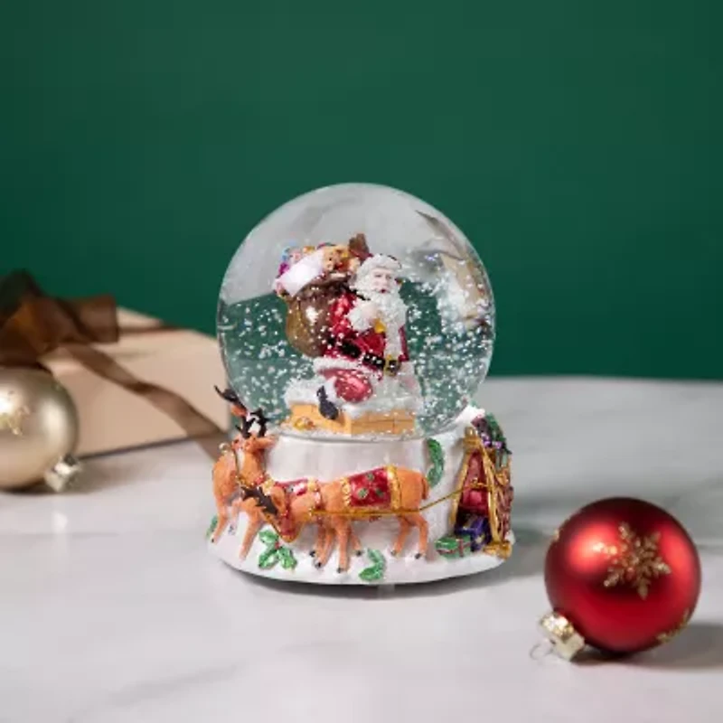 Northlight 6.5 In Musical Delivering Gifts Santa Christmas Snow Globe