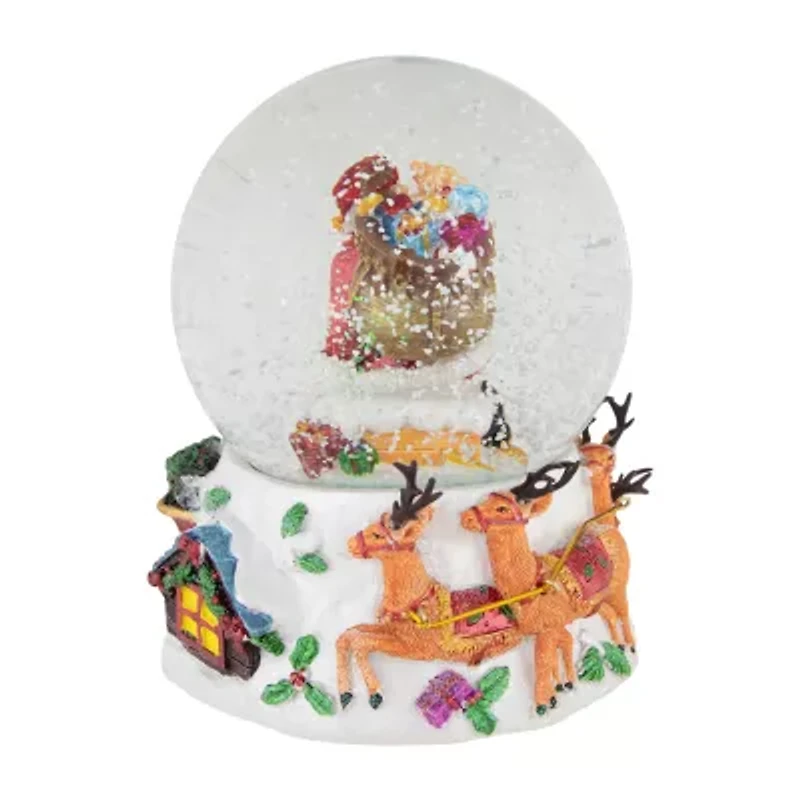 Northlight 6.5 In Musical Delivering Gifts Santa Christmas Snow Globe