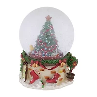 Northlight 6.5in Christmas Tree Musical Santa Christmas Snow Globe