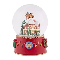 Northlight 7 In Musical Reindeer Night Santa Christmas Snow Globe