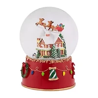 Northlight 7 In Musical Reindeer Night Santa Christmas Snow Globe